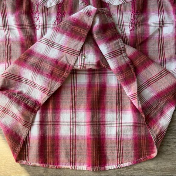 Panhandle Slim Embroidered Rhinestones Plaid  Western Shirt - Picture 12 of 14